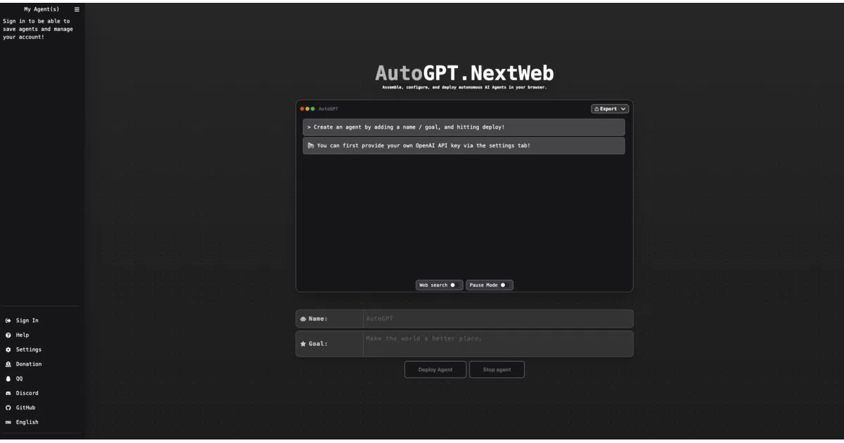 AutoGPT-Next-Web