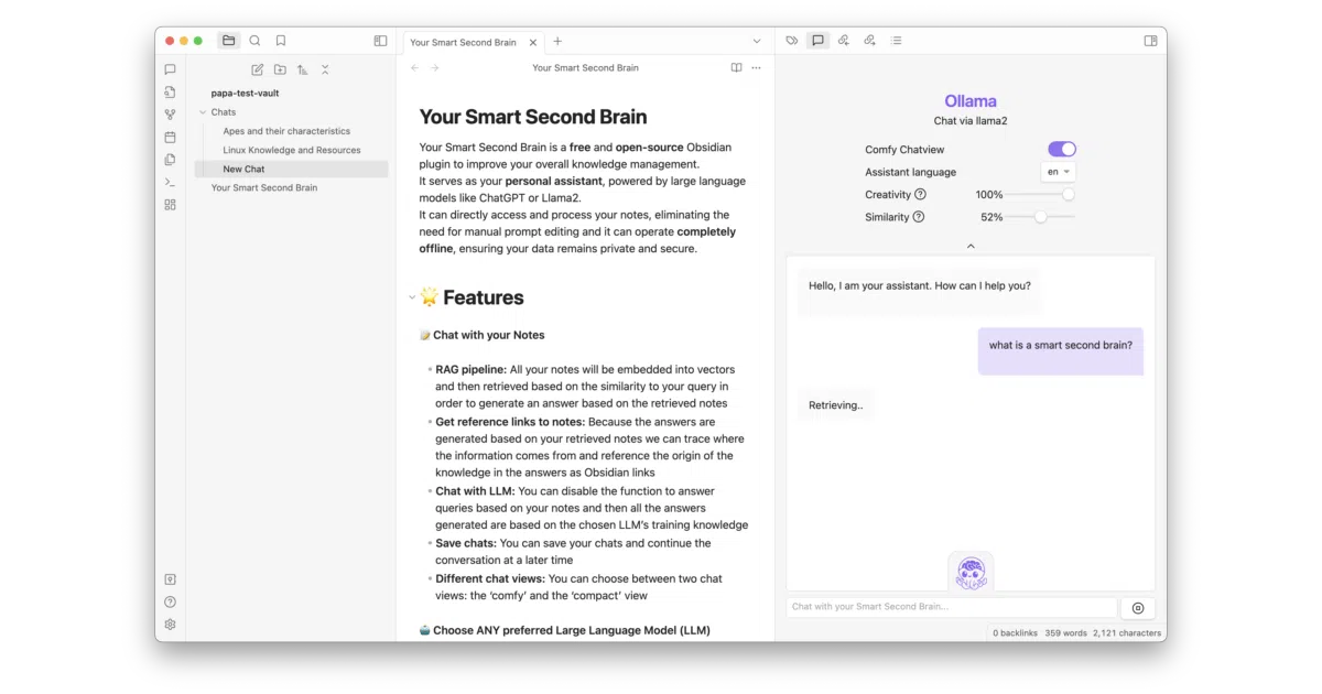 obsidian-Smart2Brain